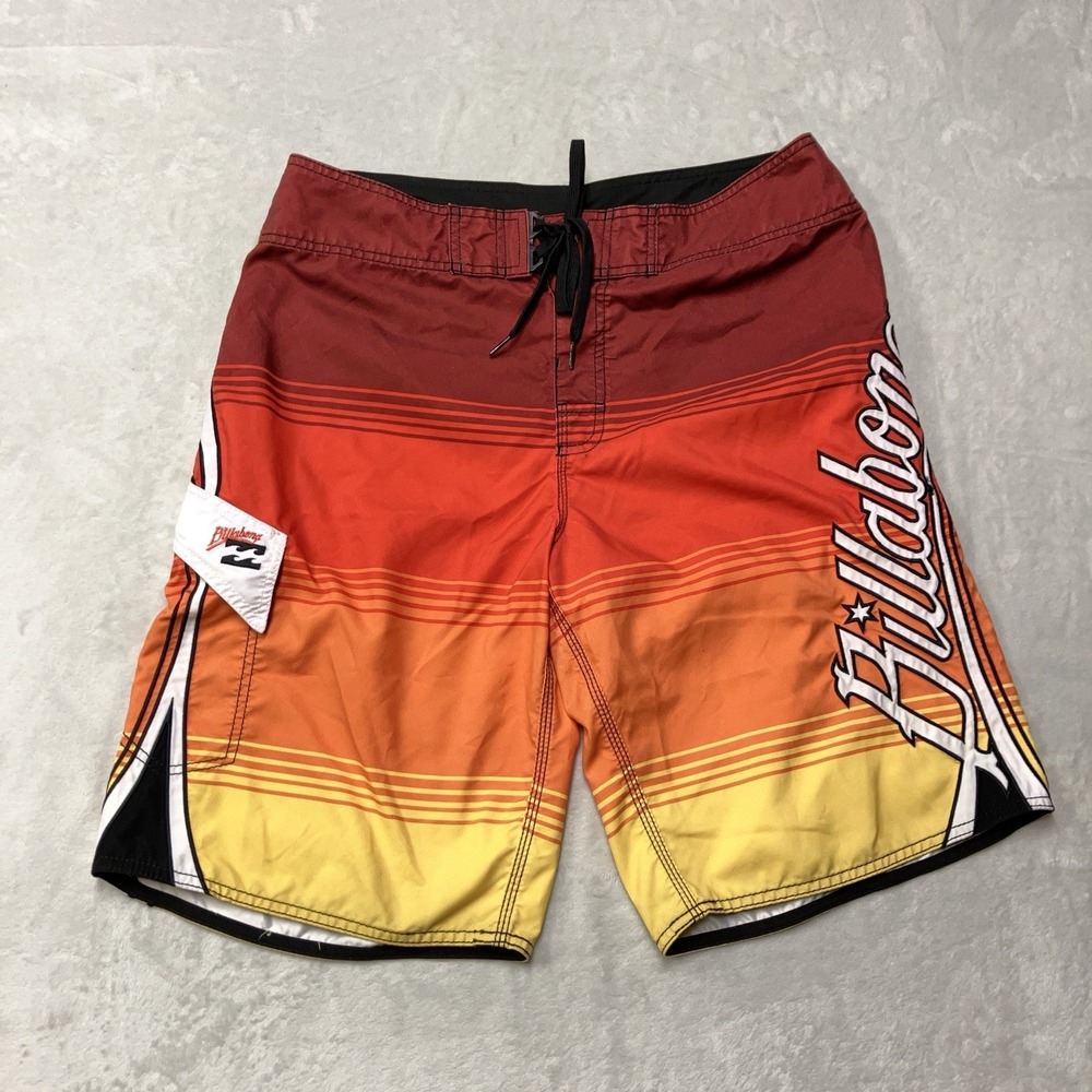 Vintage Billabong Mark Occhilupo Signature Board Shorts Embroidered Logo Mens 34